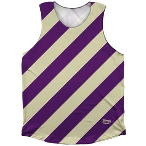 Candy Cane Design Athletic Tank Top - Purple Medium and Vegas Gold