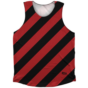 Candy Cane Design Athletic Tank Top - Black and Red Dark