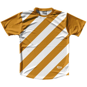Candy Cane Design Running Shirt Track Cross Made In USA - Orange Burnt and White