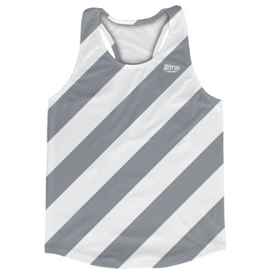 Candy Cane Design Running Track Tops Made In USA - Grey Dark and White