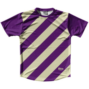 Candy Cane Design Running Shirt Track Cross Made In USA - Purple Medium and Vegas Gold