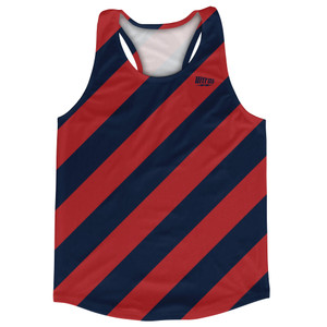 Candy Cane Design Running Track Tops Made In USA - Blue Navy and Red Dark