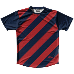 Candy Cane Design Running Shirt Track Cross Made In USA - Blue Navy and Red Dark