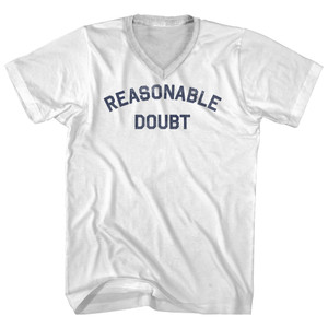 Reasonable Doubt Adult Cotton V-neck T-shirt - White