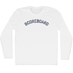 Scoreboard Adult Cotton Long Sleeve T-shirt - White