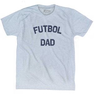 Futbol Dad Adult Tri-Blend T-shirt - Athletic White