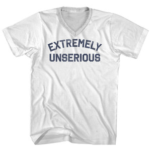 Extremely Unserious Adult Cotton V-neck T-shirt - White