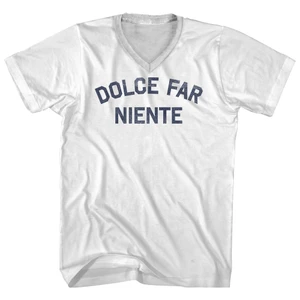 Dolce Far Niente Adult Cotton V-neck T-shirt - White