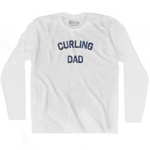 Curling Dad Adult Cotton Long Sleeve T-shirt - White