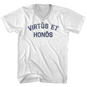 Virtus et Honos Adult Cotton V-neck T-shirt - White
