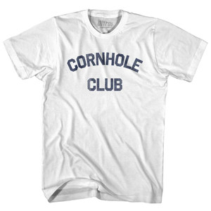 Cornhole Club Adult Cotton T-shirt White Cornhole Club Adult Cotton T-shirt White