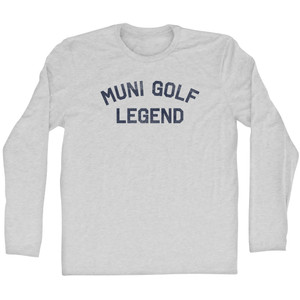 Muni Golf Legend Adult Cotton Long Sleeve T-shirt - Grey Heather