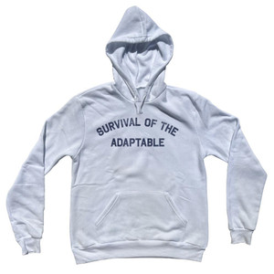Survival of the Adaptable Cotton-Poly Blend Hoodie - White