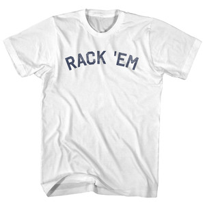 Rack 'Em Adult Cotton T-shirt - White