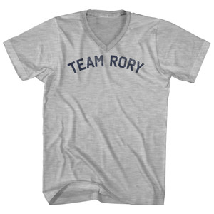 Team Rory Adult Cotton V-neck T-shirt - Grey Heather