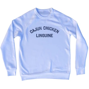 Cajun Chicken Linguine Adult Tri-Blend Sweatshirt - White