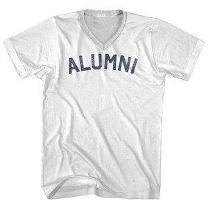 Alumni Adult Cotton V-neck T-shirt - White