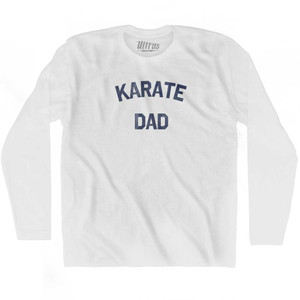 Karate Dad Adult Cotton Long Sleeve T-shirt - White