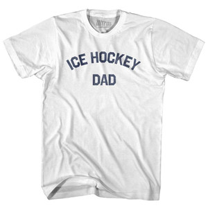 Ice Hockey Dad Adult Cotton T-shirt - White