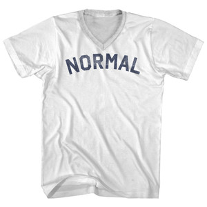 Normal Adult Cotton V-neck T-shirt - White