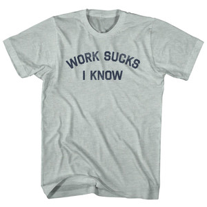 Work Sucks I Know Adult Tri-Blend T-shirt - Athletic Cool Grey