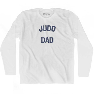 Judo Dad Adult Cotton Long Sleeve T-shirt - White