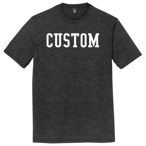 Custom Ruckus Font White Ink On Mens Tri-Blend DTG T-shirt - Black Heather