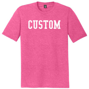Custom Ruckus Font White Ink On Mens Tri-Blend DTG T-shirt - Fuchsia Heather