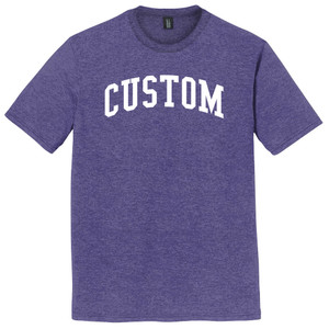 Custom Arched Ruckus Font White Ink On Mens Tri-Blend DTG T-shirt - Purple Heather