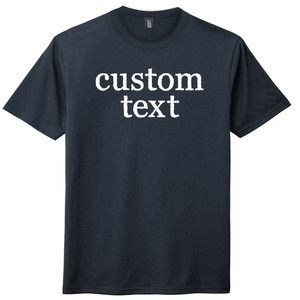 Custom Rage Font White Ink On Mens Tri-Blend DTG T-shirt - Navy Blue Solid