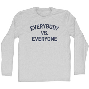 Everybody vs. Everyone Adult Cotton Long Sleeve T-shirt - Grey Heather