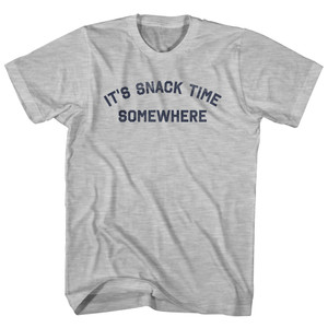 It's Snack Time Somewhere Womens Cotton Junior Cut T-Shirt - Grey Heather