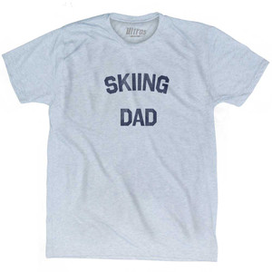 Skiing Dad Adult Tri-Blend T-shirt - Athletic White
