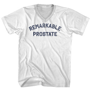 Remarkable Prostate Adult Cotton V-neck T-shirt - White