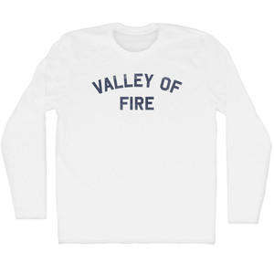 Valley of Fire Adult Cotton Long Sleeve T-shirt - White