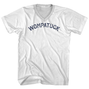Wompatuck Adult Cotton V-neck T-shirt - White