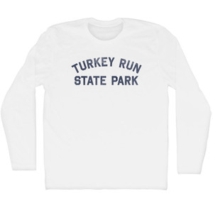 Turkey Run State Park Adult Cotton Long Sleeve T-shirt - White