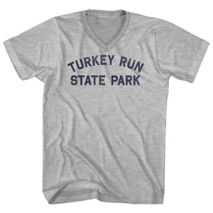 Turkey Run State Park Adult Cotton V-neck T-shirt - Grey Heather