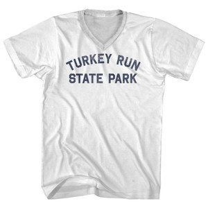 Turkey Run State Park Adult Cotton V-neck T-shirt - White