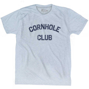 Cornhole Club Adult Tri-Blend T-shirt Athletic White