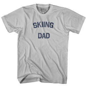 Skiing Dad Adult Cotton T-shirt - Cool Grey