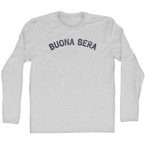 Buona Sera Adult Cotton Long Sleeve T-shirt - Grey Heather