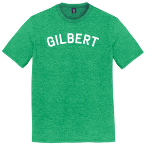 Gilbert Text White Font Mens Tri-Blend DTG T-shirt - Green Kelly