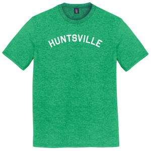 Huntsville Text White Font Mens Tri-Blend DTG T-shirt - Green Kelly