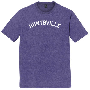 Huntsville Text White Font Mens Tri-Blend DTG T-shirt - Purple Heather