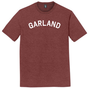 Garland Text White Font Mens Tri-Blend DTG T-shirt - Maroon Heather