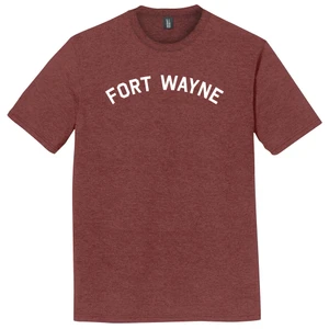 Fort Wayne Text White Font Mens Tri-Blend DTG T-shirt - Maroon Heather