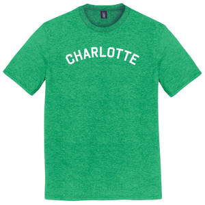 Charlotte Text White Font Mens Tri-Blend DTG T-shirt - Green Kelly