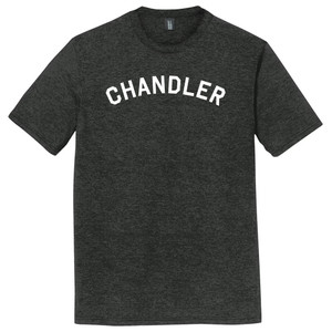 Chandler Text White Font Mens Tri-Blend DTG T-shirt - Black Heather