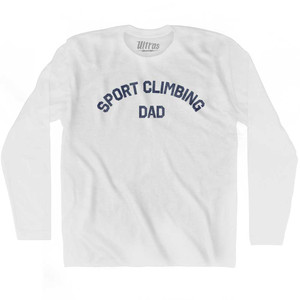 Sport Climbing Dad Adult Cotton Long Sleeve T-shirt - White